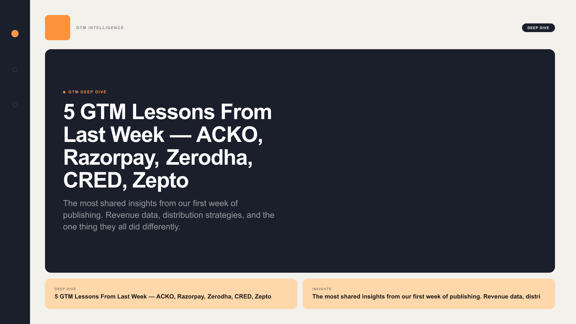 5 GTM Lessons From Last Week — ACKO, Razorpay, Zerodha, CRED, Zepto — GTM case study with revenue data